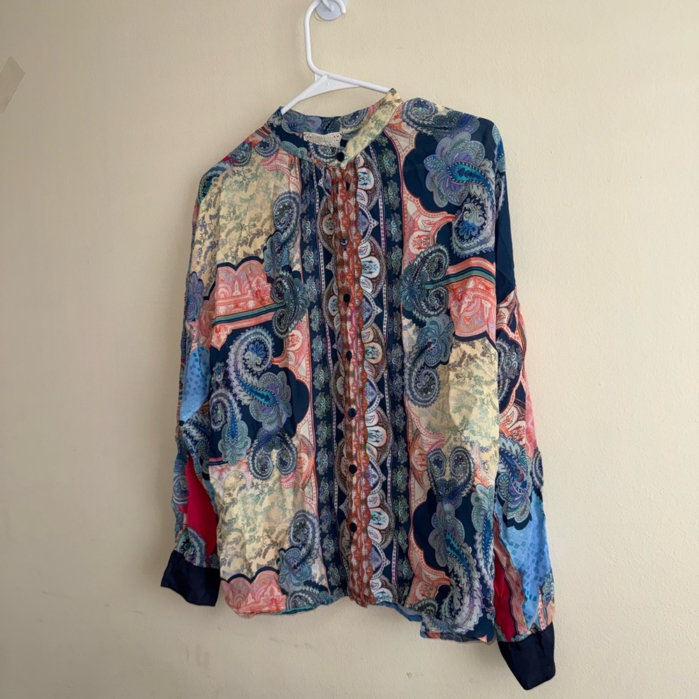 Johnny Was Multicolor Paisley Blouse - Picture 6 of 10